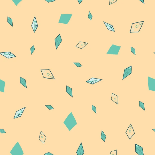 Forme de cerf-volant Doodle avec sarcelle sur fond gris Modèle sans couture Illustration vectorielle de style doodle dessinée à la main — Image vectorielle