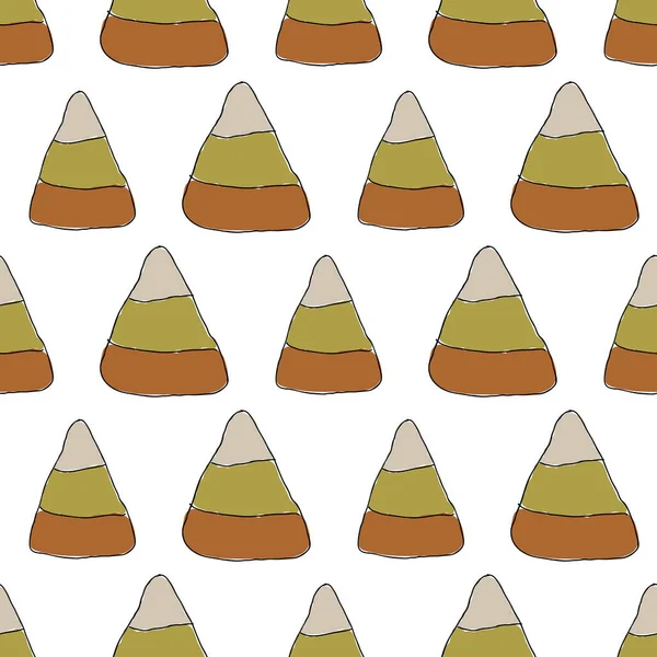Hafif arkaplan üzerinde düzgün bir vektör deseni üzerinde Candy Corn deseni
