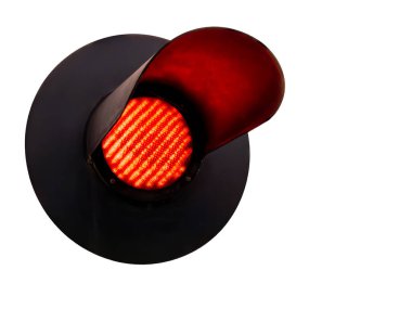 Kırpma yolu dahil kırmızı trafik ışığı beyazda izole edildi