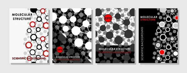 Nowoczesne wektor szablon broszura, ulotki, ulotki, okładka magazynu lub rocznego raportu. Molekularnej układ rozmiar A4. Biznes, nauka, technologia projektowania książki układu. Prezentacja podstaw naukowych — Wektor stockowy