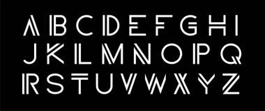 Vektör modern ayarlayın. Modern Soyut font, alfabe.