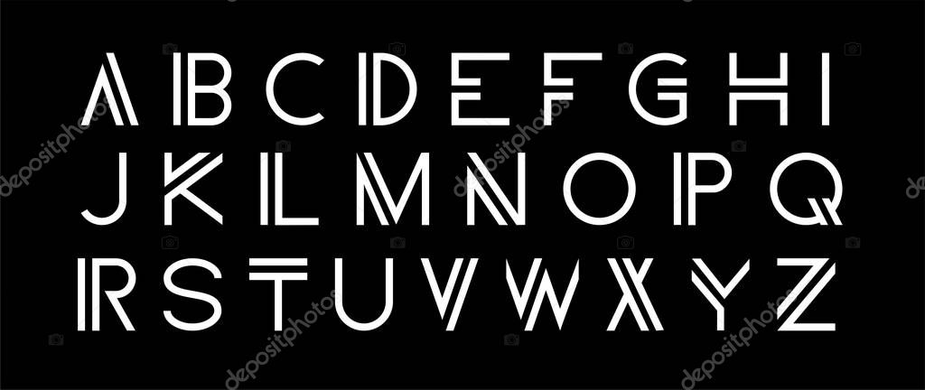 Vector set. Modern abstract font alphabet