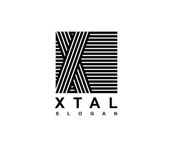 Заглавная буква X высечена в квадрате.. Современный шаблон для монограмм, логотипов, эмблем, инициалов. Сделанные из черных полос, перекрывающих тени. . — стоковый вектор