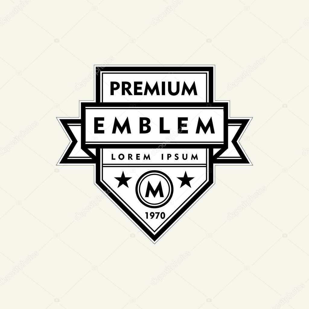 Premium monogram template for your emblems, logos, chevrons, labels. Floral ornament. Fancy wreath. Leaf vector frame