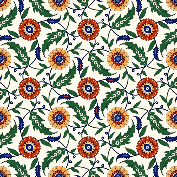 Ornement ethnique sans couture, fond floral. Turc, arabe, style indien. Idéal pour le papier peint intérieur, web design, création de tissu. — Image vectorielle