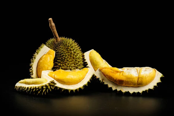 Durian Král Ovoce Černém Pozadí — Stock fotografie