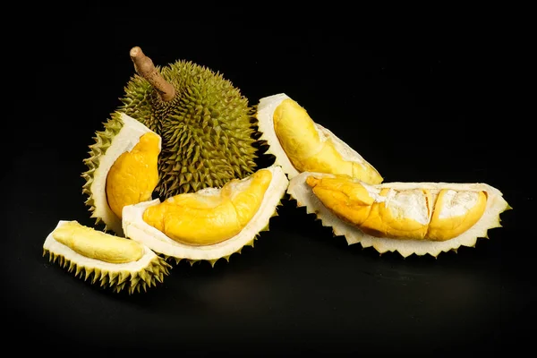 Durian Kung Frukt Svart Bakgrund Stockfoto
