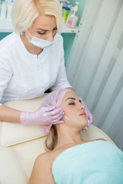 Iniezioni Tossine Botuliniche Iniezioni Bellezza Cosmetologia — Foto Stock