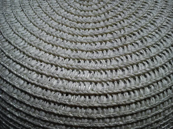 Κορυφαία Καπέλα Από Χαρτί Άχυρο Κοντινό Πλάνο Υφαντικό Άχυρο Κλωστές — Φωτογραφία Αρχείου