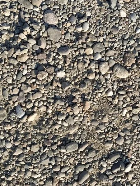 Graue Steine Hintergrund Graue Steine Kleine Und Große Schottersteine Natürlicher — Stockfoto