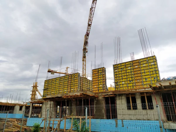 Sremska Mitrovica Serbien Juni 2020 Bau Eines Mehrfamilienhauses Rahmen Des — Stockfoto