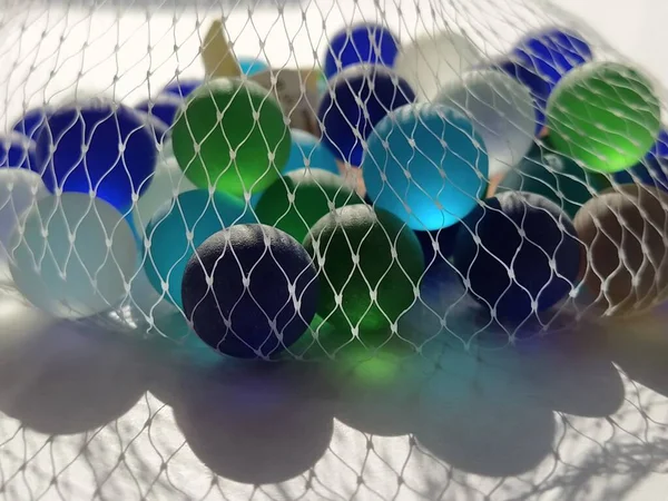 Des Cliquetis Multicolores Des Boules Verre Dépoli Pour Décoration Boules — Photo