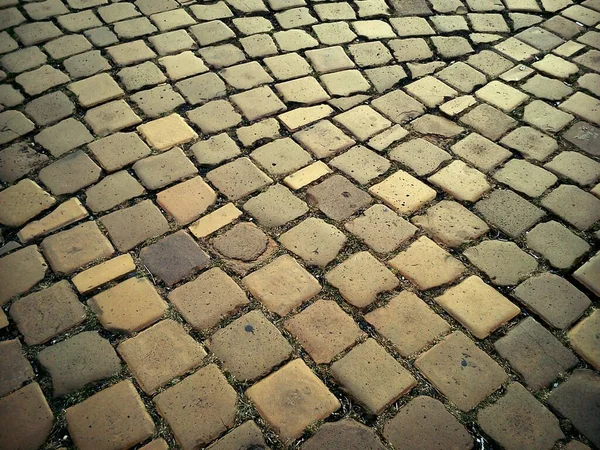 Old Town Square Made Large Chipped Stone Blocks View — Stock Photo, Image