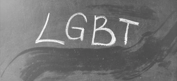 Lgbt Skrót Lgbt Symbol Wolnej Miłości Ręcznie Pisane Litery Białej — Zdjęcie stockowe