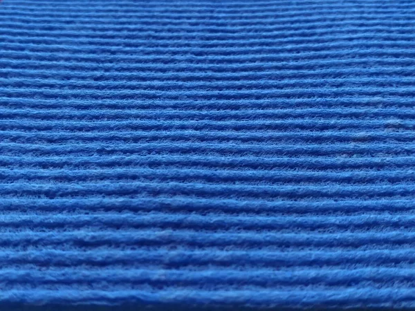 Blue Striped Ribbed Fabric Close Shot Dish Washing Sponge Microfiber — Stock Photo, Image