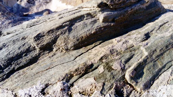 Layered Stone Texture Gray Red Blue Color Nuances Evening Lateral — Stock Photo, Image