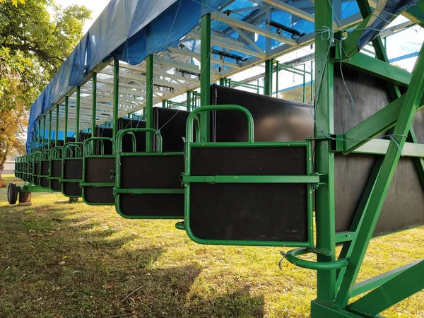 Start Gate Horse Racing Construction Hinged Boxes Horse Cages Exclude — Stock Photo, Image