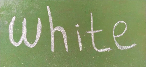 Word White Written White Chalk Green Chalkboard Blackboard Soaked Wet — Stock Photo, Image