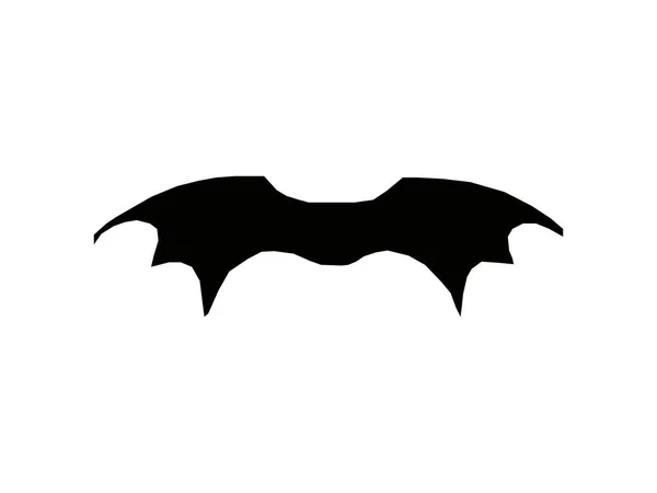 白色背景隔离上的蝙蝠翅膀 为假日之间的Hellobetween的空白黑色轮廓 切割对象 — 图库照片
