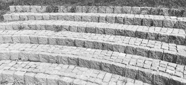 Semicircular Steps Amphitheater Wide Staircase Made Stone Blocks Bricks Uneven — Stock Photo, Image