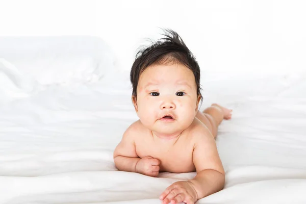 Asiatische Baby Mädchen Mit Roten Flecken Auf Der Haut Gesicht — Stockfoto