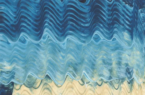 Mar Ondas Textura Fundo Pintado Com Acrílicos — Fotografia de Stock