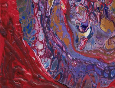 Kırmızı, mor ve sarı akrilik dökme 