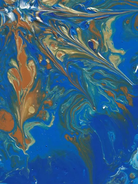 Acrylique Fluide Bleu Abstrait — Photo