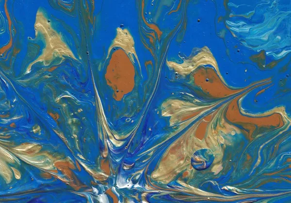 Acrylique Fluide Bleu Abstrait — Photo