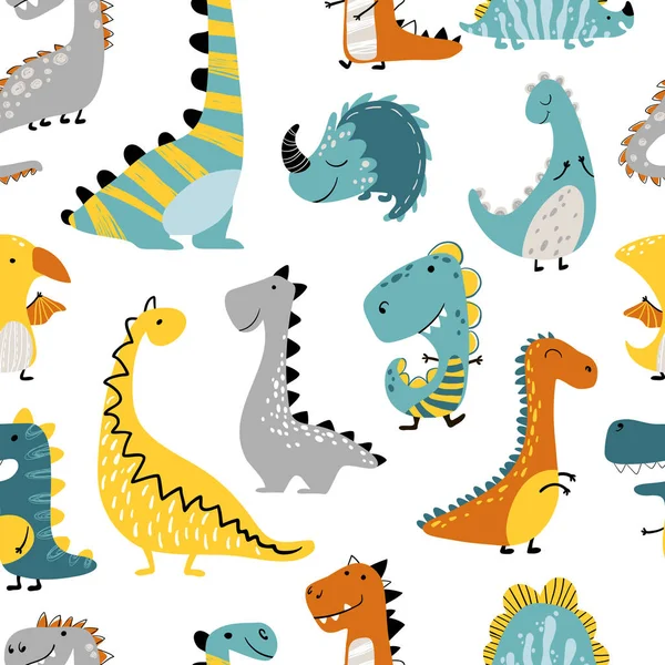 Dino pattern scandinavian Stock Vector