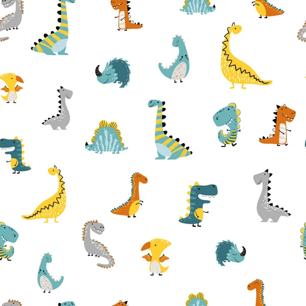 Dino pattern scandinavian Stock Illustration
