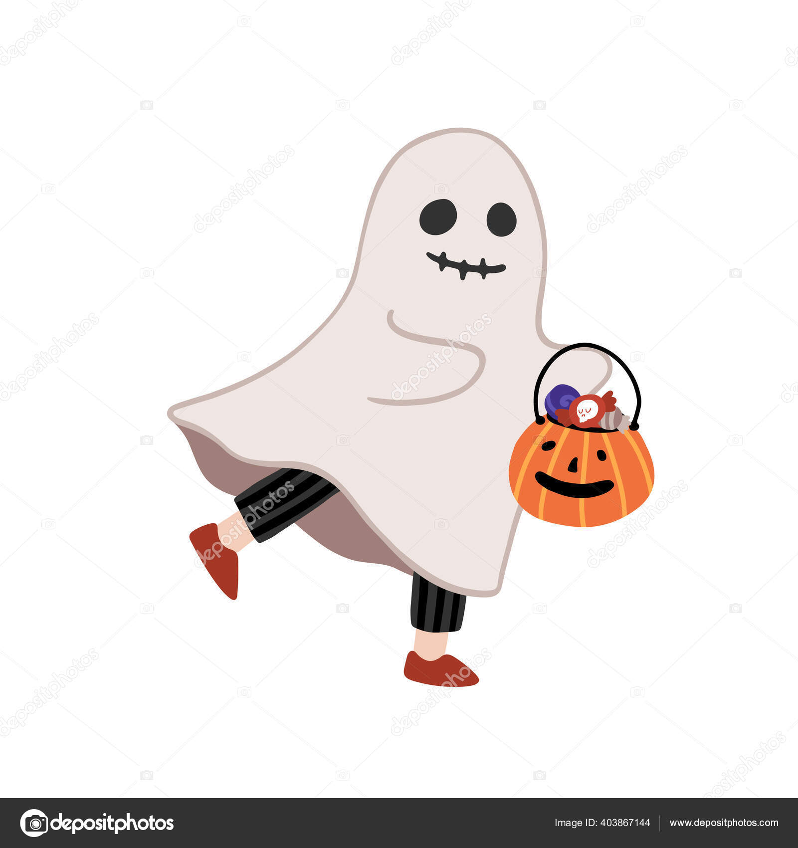 Personagem de desenho animado fantasma de halloween