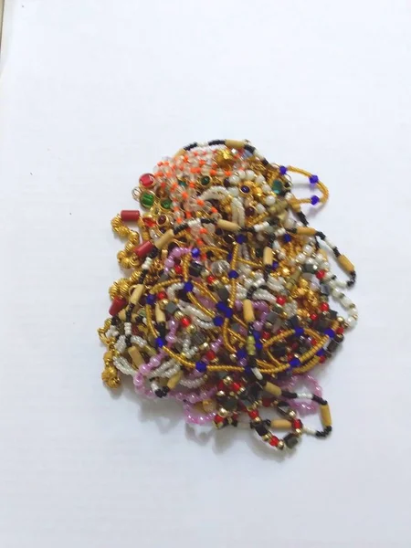 Uma Coleção Jóias Traje Multicoloridas — Fotografia de Stock