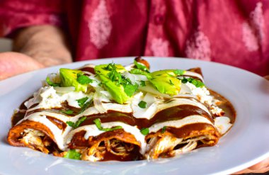 Peynirli köstebek lezzetli enchiladas