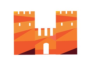 beyaz arka plan üzerinde kale kapı