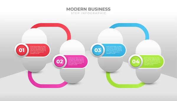 Business Infografik Design Für Workflow Layout Prozessdiagramm Oder Flussdiagramm — Stockvektor