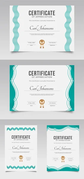 Certificate Template Wavy Lines — Stock Vector