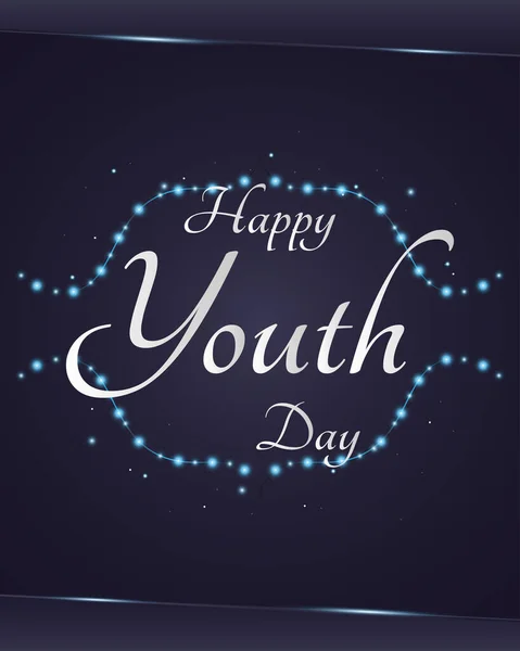 Ungdomsdag Bakgrund Med Glödande Ljus För Banner Affisch Eller Gratulationskort — Stock vektor