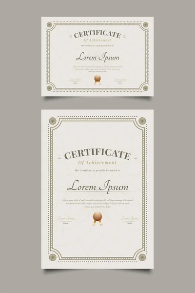 Plantilla Certificado Con Marco Ornamental Estilo Vintage — Vector de stock