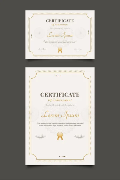 Elegant Certificate Template Ornamental Frame Classic Style — Stock Vector