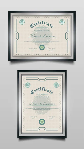 Certificate Templates Abstract Ornaments Vintage Style — Stock Vector