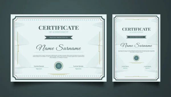 Plantilla Certificado Elegante Con Estilo Vintage — Vector de stock