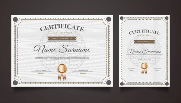 Luxe Certificaat Sjabloon Met Vintage Ornamenten — Stockvector