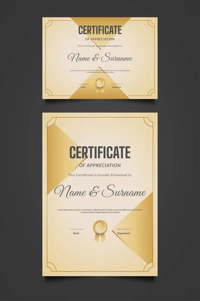 Plantilla Certificado Lujo Con Diseño Elegante — Vector de stock