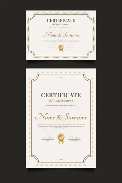 Plantilla Certificado Elegante Con Marco Ornamental — Vector de stock