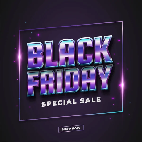 Black Friday Sale Poster Banner Colorful Retro Text — Stock Vector