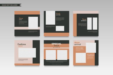 Moda sosyal medya şablonu seti. Sosyal Medya Hikayeleri ve Besleme Şablonları