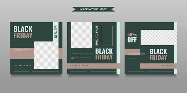 Modèle Message Médias Sociaux Vente Black Friday Dans Style Simple — Image vectorielle