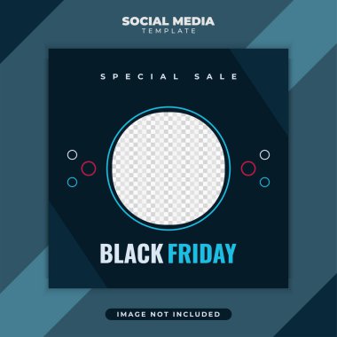 Yaratıcı konseptli Kara Cuma satış promosyonu sosyal medya şablonu