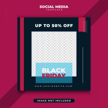 Kara Cuma satış promosyonu için renkli bir sosyal medya şablonu